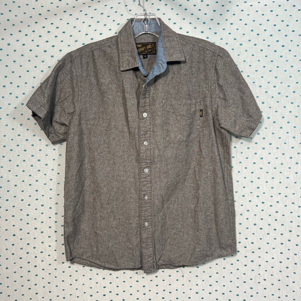 Benny Gold SF Heather Gray Short Sleeve Button Up Shirt